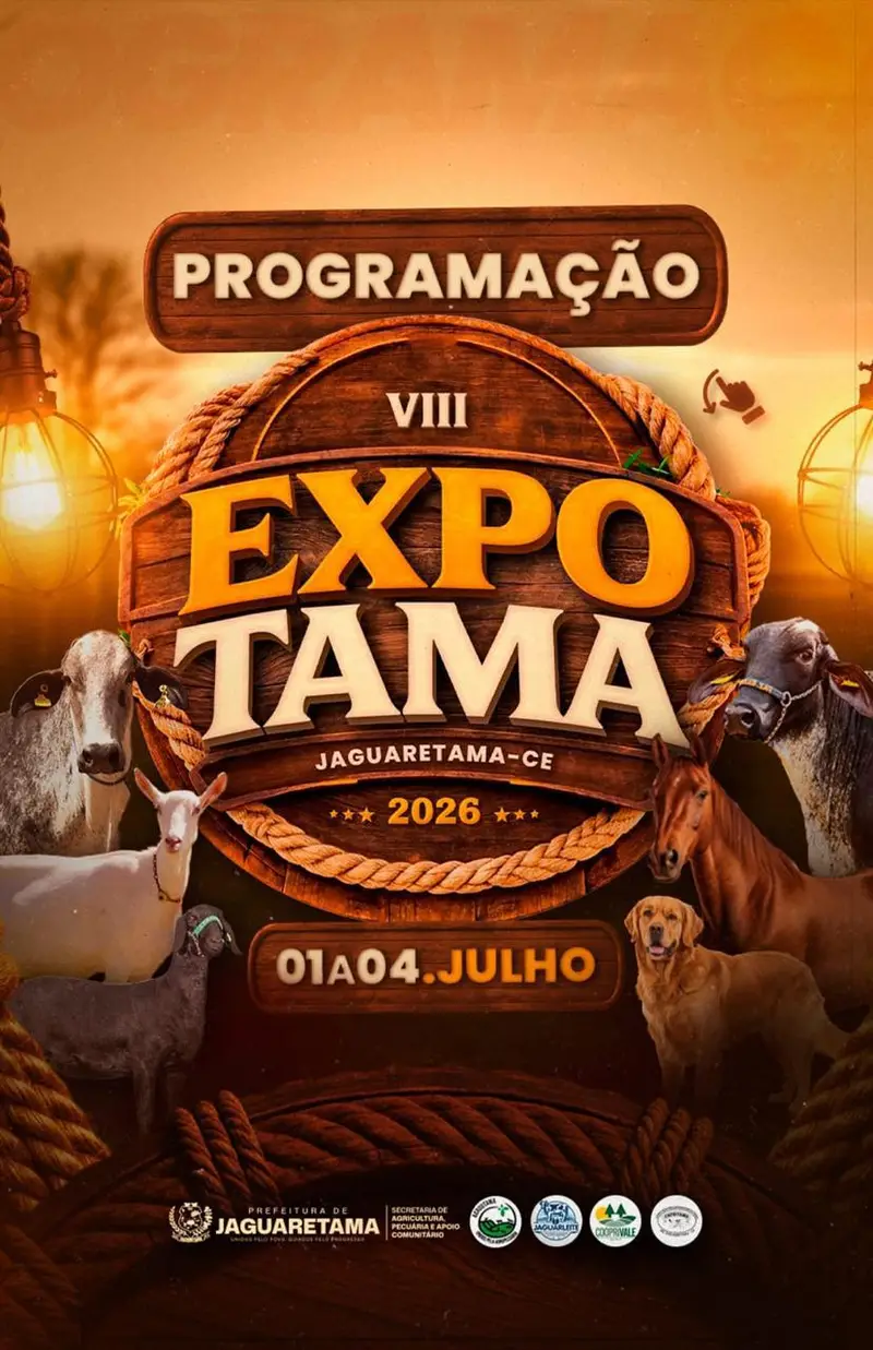Começou nesta quarta-feira (1) a VIII Expotama, em Jaguaretama. O evento se estende até o dia 4 de julho no Parque de Exposições Gilberto Guerra